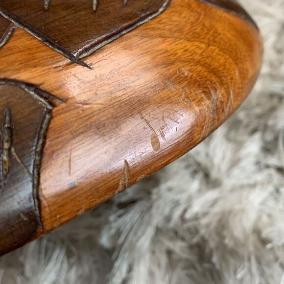 Vintage Decorative Hand Carved Wooden Large Turtle Tortoise Trinket Box W/Lid - Picture 13 of 16